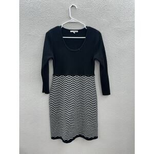 Studio One Womens Dress Size Medium Black Chevron Knit
